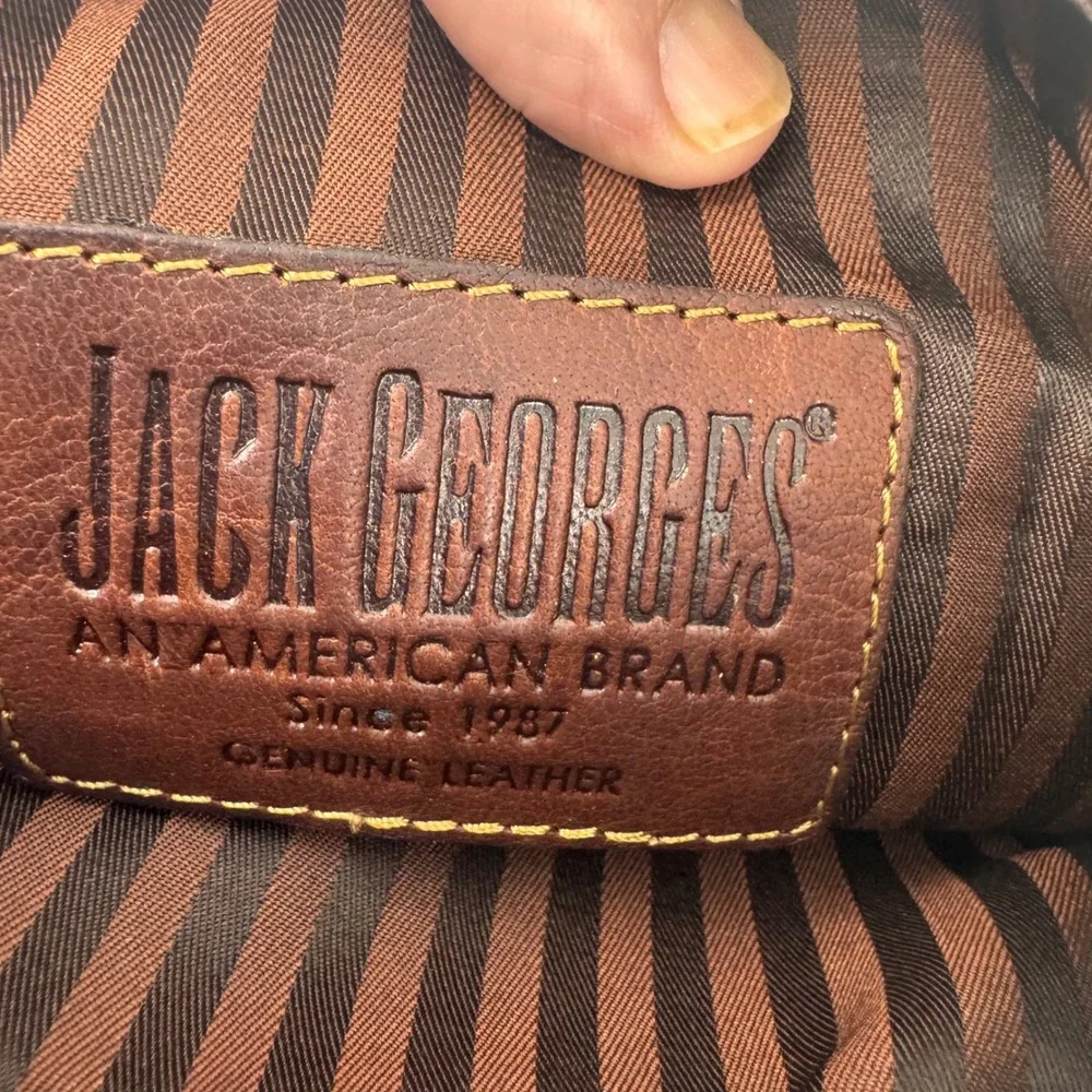 Jack Georges Brown Leather‎ Crossbody Messenger Bag Small Vertical Tablet Bag